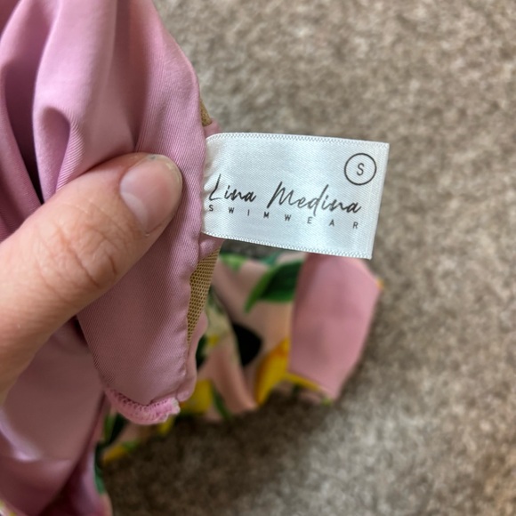 Lina Medina Two-Piece Bikini Tropical Resort Wear Swimsuit One Shoulder NEW - Picture 7 of 9